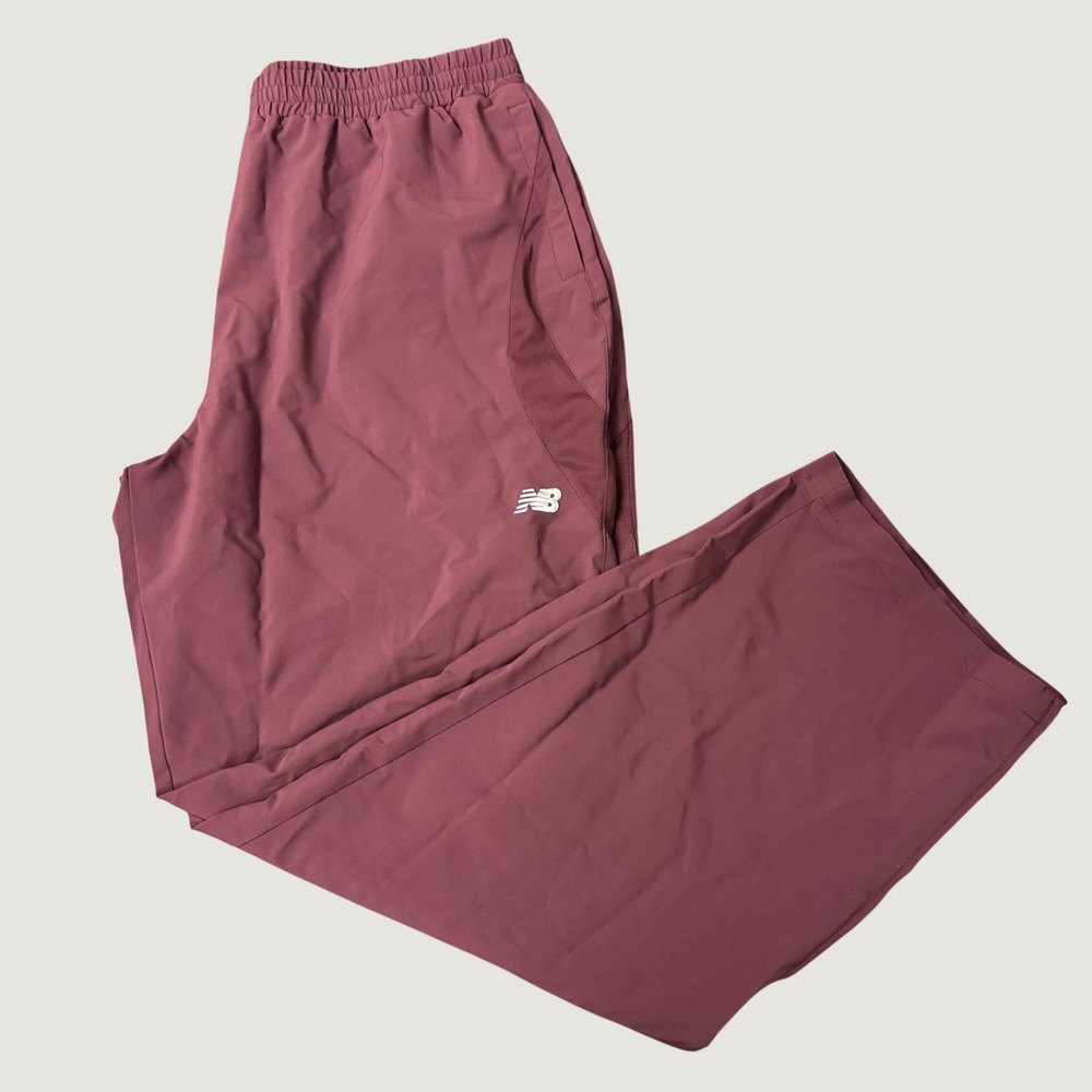 New Balance Mens 3XL Burgundy Track Pants Mesh Lined Athletic Joggers TMUP9350